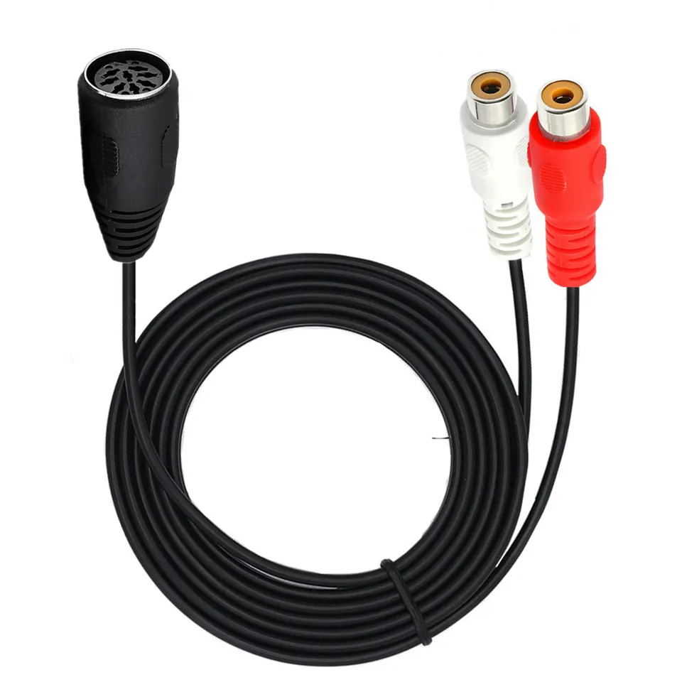 Cavo Audio Da 8 Pin Din A 2 RCA Maschio/Femmina - Adattatore HiFi 1,5m - Antigroviglio - 3