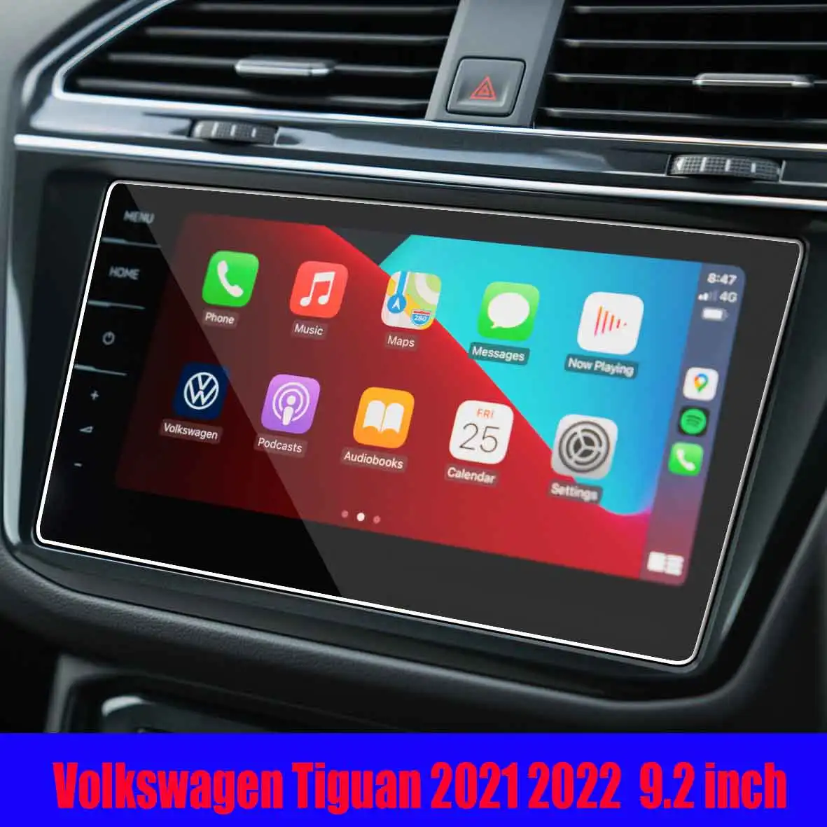 HIGH FLYING 6.5 inch Display Touch Screen Tempered Glass Protector Radios Screen Protector Invisible Ultra HD Clear Film Anti Scratch Skin 2PCS for VW Volkswagen Tiguan 17-18 Touran 16-19 
