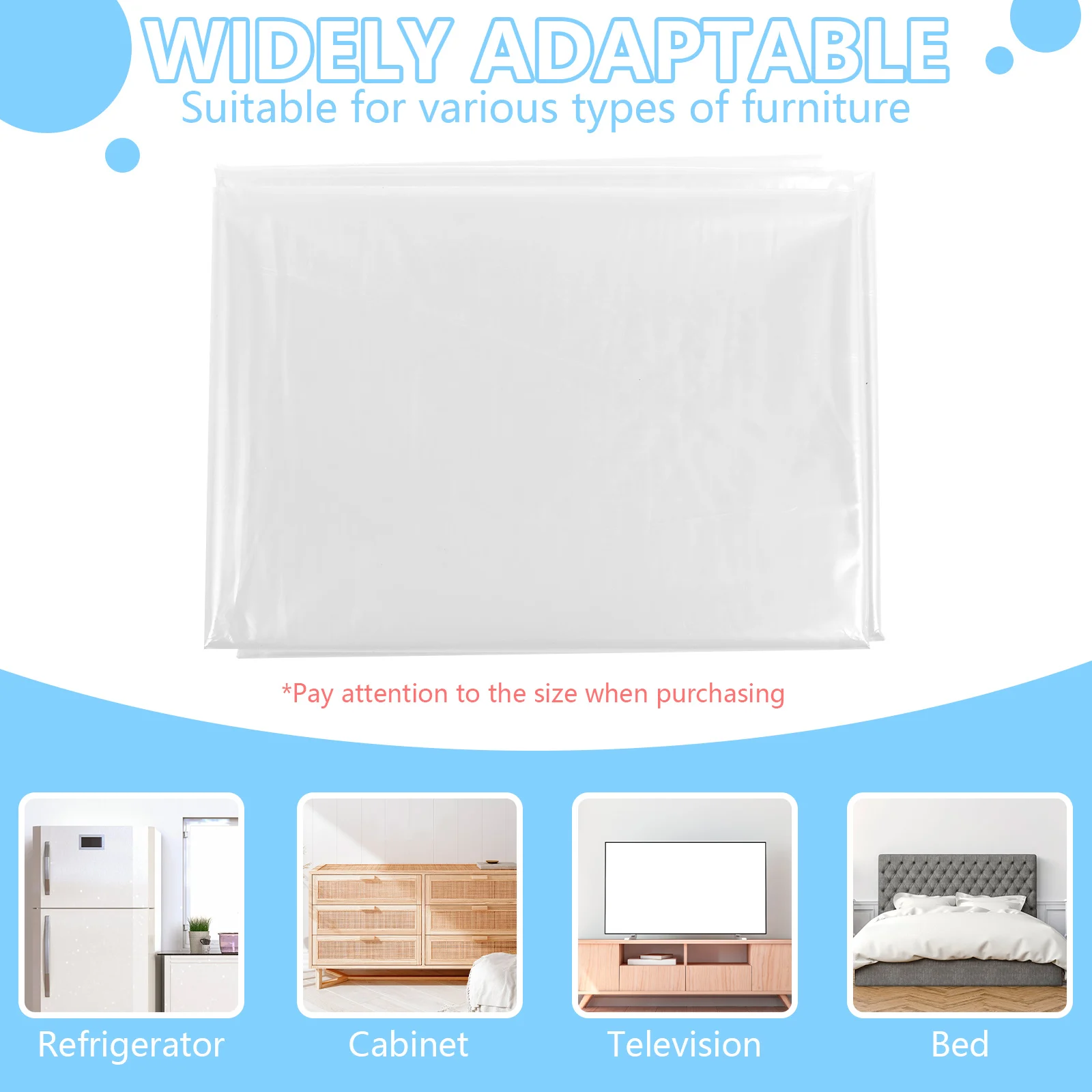 Couch Cover Pet Plastic Waterproof Dust Cover PE Transparent Furniture Covers Sofa Covers for Protection Against Cat Dog Clawing 5