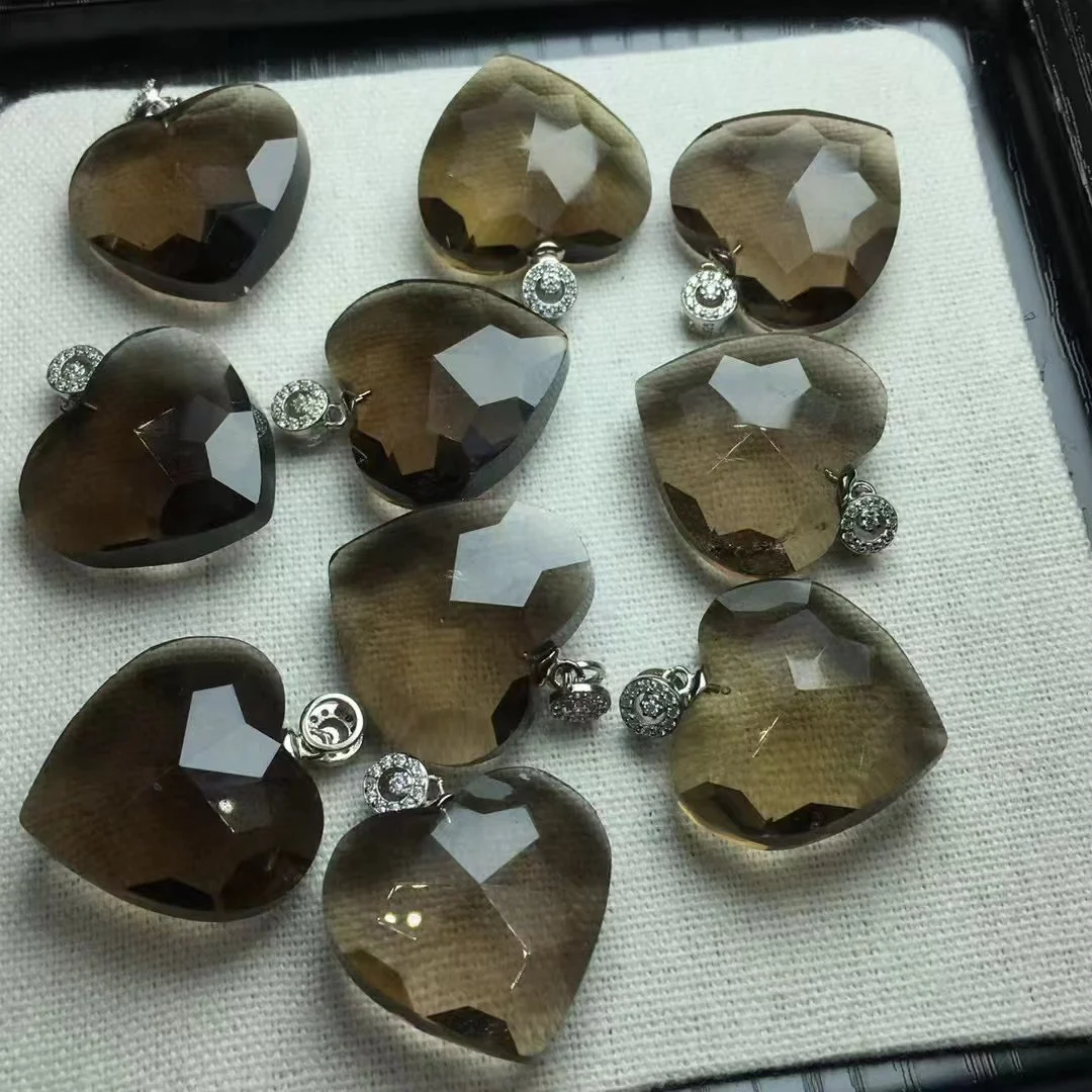 1 Pc Natural Smoky Quartz Heart Pendant 925 Sterling Silver Faceted Heart Crystal Reiki Healing Stone Jewelry Gift For Women Men 11 Sbaa44b0cad1b47bc929b5398e66f064aN