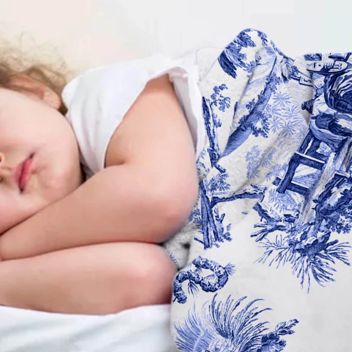 ������ ����ũ�� ȭ�̹� ���, �Ķ��� Chinoiserie ȭ��� ��� �ö��� ħ�� ��