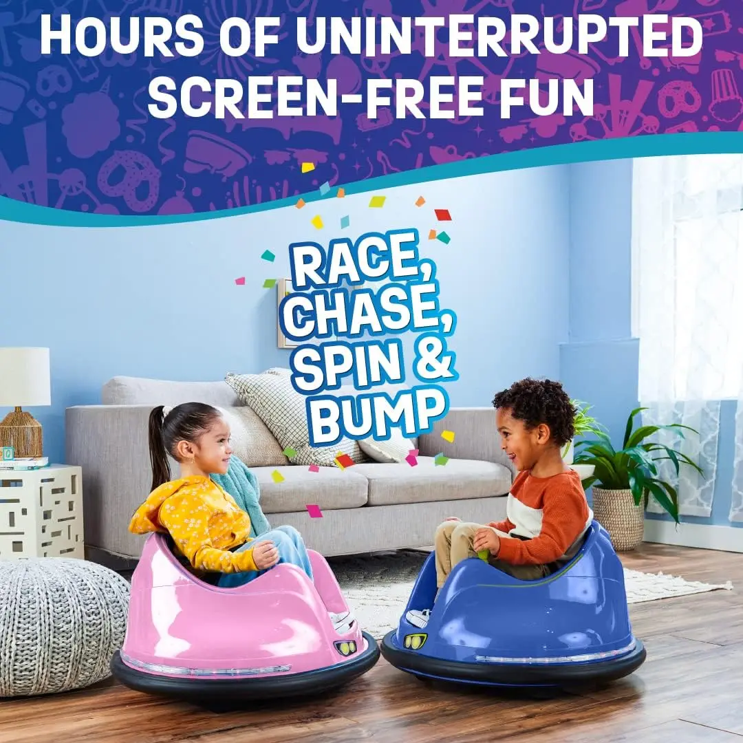 FunPark 6V Bumper Car for Toddlers, Electric Toddler Ride On Toys for Kids, Baby, Ages 1.5-4 Years, LED Lights, 360 Degree Spin