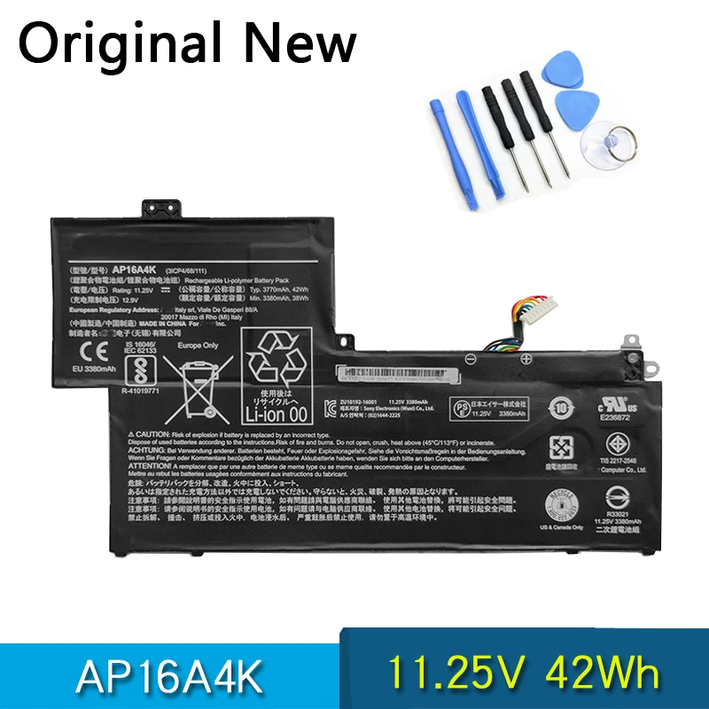 

NEW Original AP16A4K Laptop Battery For Aspire One Cloudbook AO1-132 Swift 1 SF113-31 11.25V 42Wh Batteries