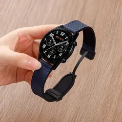 Premium Magnetic Leather Silicone Watch Band - 22mm, Universal Fit for Xiaomi S1 Active (Midnight blue)