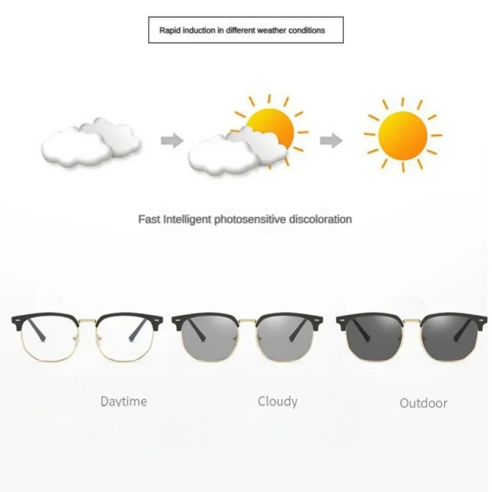 Men's Retro Anti-Blue Light Color-Changing Glasses - Stylish and Lightweight