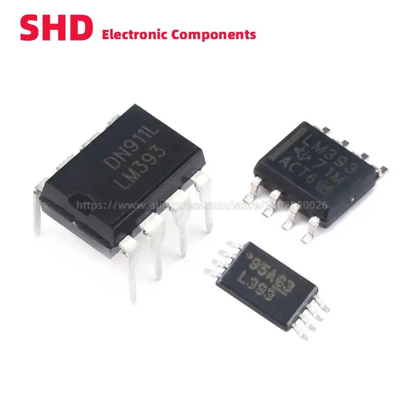 10 Pz Lm393 Lm393P Dip-8 Lm393Dr Lm393Adr Soic-8 Lm393Pwr Tssop-8 Lm393Dgkr Vssop-8 Lm393Dt Comparatori Analogici