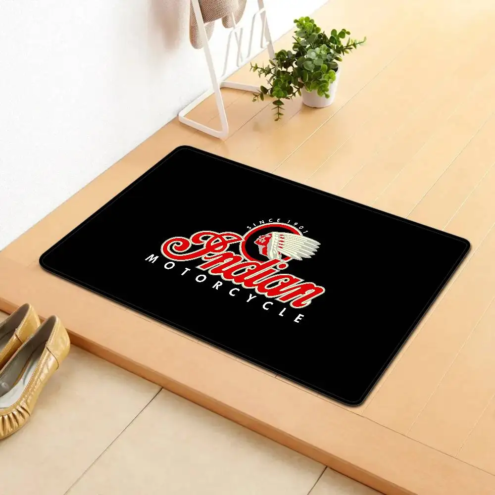 I-Indian Motorcycle Bathroom Mat Anti-slip Absorb Water Long Strip Cushion Bedroon Mat Welcome Doormat