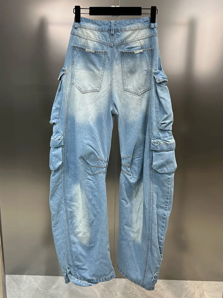 Xieifuxixxx Pants for Women, Streetwear Patchwork Denim Jeans for Women  Vintage High Waist Cargo Pants Fashion Loose Trousers (Size : Small) price  in Saudi Arabia,  Saudi Arabia