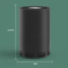 Air Purifier Home Auto Smoke Detector Hepa Filter Car Air Purifier USB Cable Low Noise with Night Light Desktop Black 5