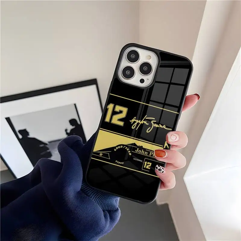 Ayrton Senna Helmet F1 Racing Phone Case Pc + Tpu Case Per Samsung S 22 20 21 30 10 Ultra Plus 5G Note 7 8 9 Lite 2019 Note