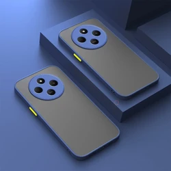 Matte Translucent Frosted Hard Case - Silicone Back Cover, Black for Reno 12f 4g 5g (Navy)