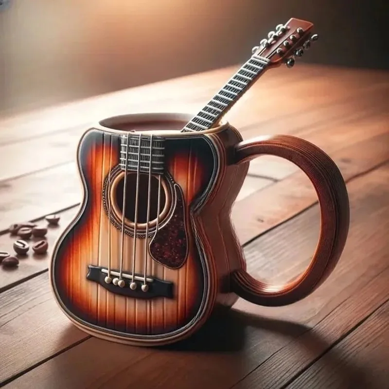 Premium Creative Coffee Mug - Unique Musical Instrument Design, High-End Gift & Desktop Ornament