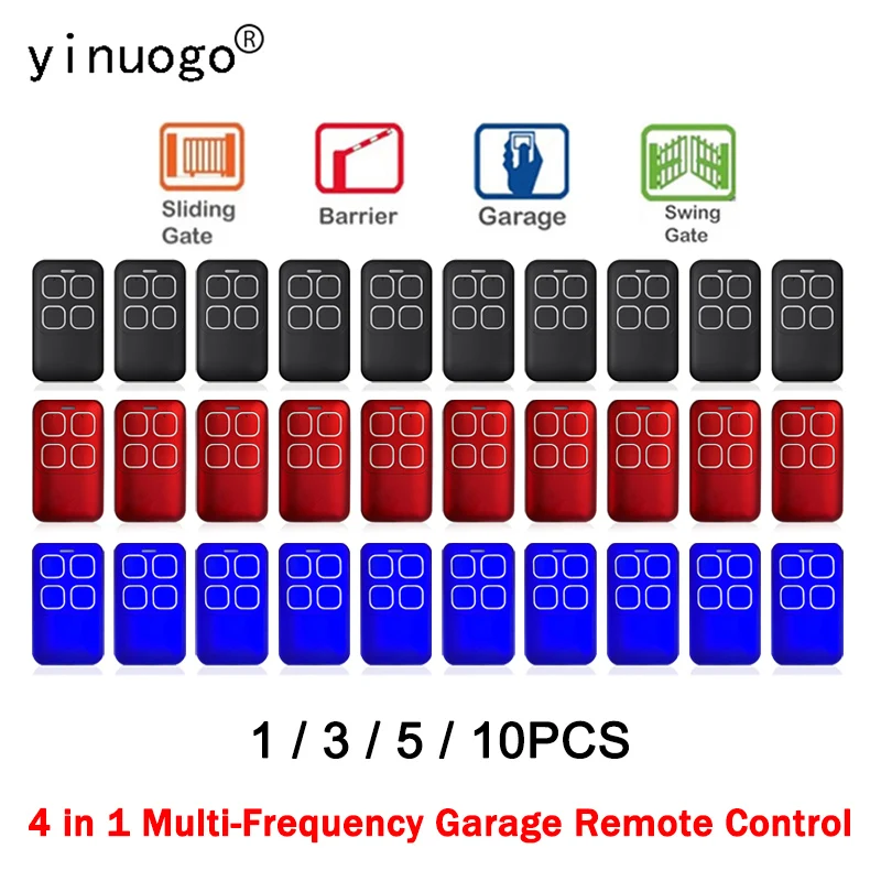 1/3/5/10 PCS 다중 주파수 280MHz-868MHz 4 in 1차고 문 원격 제어 여러 브랜드 차고 문 오프너와 호환 가능