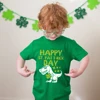 Happy St. Pat T-rex Day Print Kids T-shirt Boy Girl Clothes Toddler St. Patrick's Day Shirts Gift Children Green T-shirts Top 1