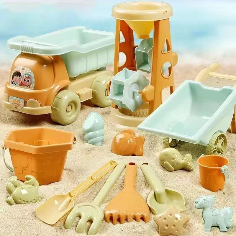 Children's Outdoor Beach Toys Fun Shovel Mold Beach Bucket Set Storage
