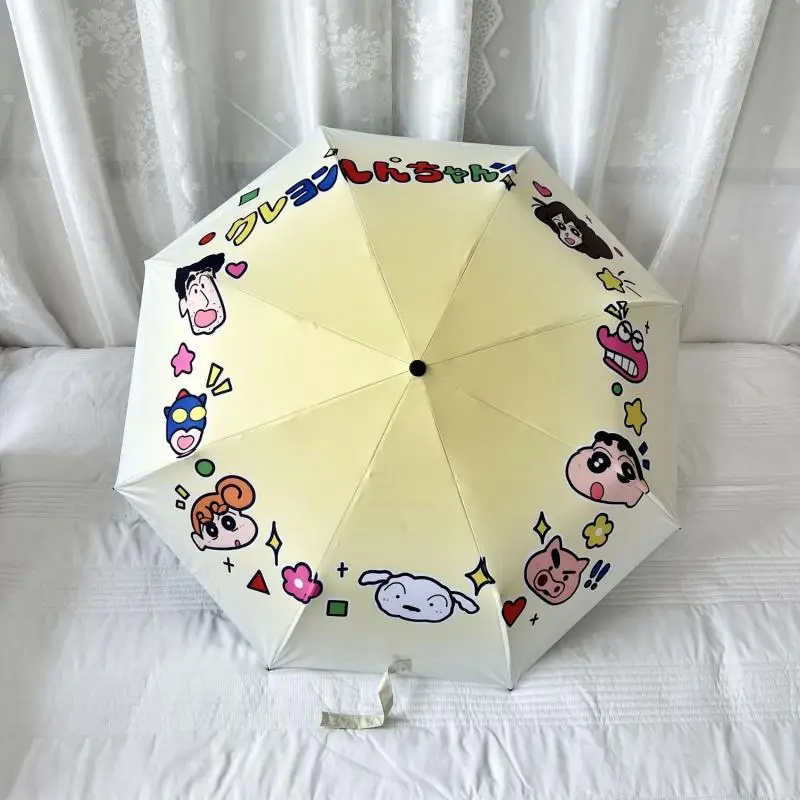 

Новый Симпатичный зонт-карандаш Shin-Chan, полностью автоматический черный солнцезащитный Зонт с клеем, милый подарок для девушки на день рождения
