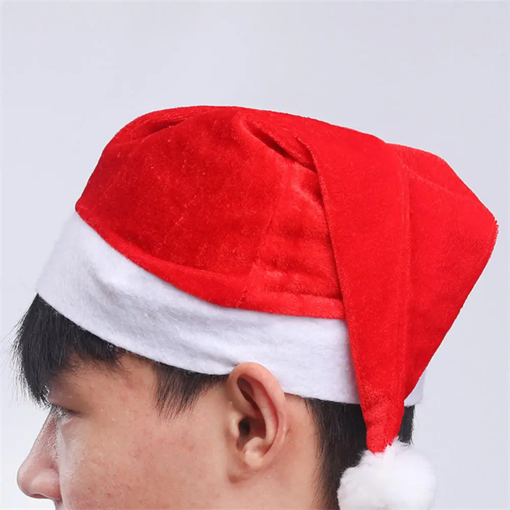 1Pcs Christmas Hat Non-Woven Santa Claus Decroation Cap Xmas Gifts For Kids Adults New Year Festival Holiday Party Supplies