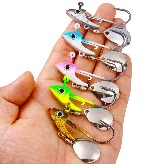 5PCs Fishing Jig Heads Swimbait Underspin Jig Heads Hooks 1/ Spinner Blade  for Bass Trout Salmon Saltwater Freshwater - AliExpress