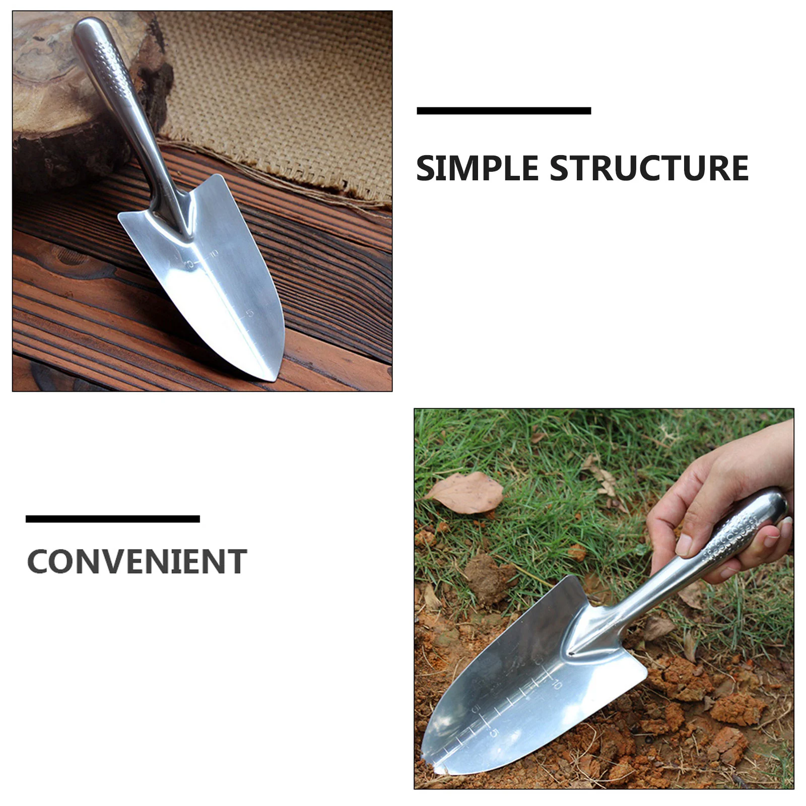 1 Set 3pcs Sand Sets Portable Garden Tools (Steel Color)