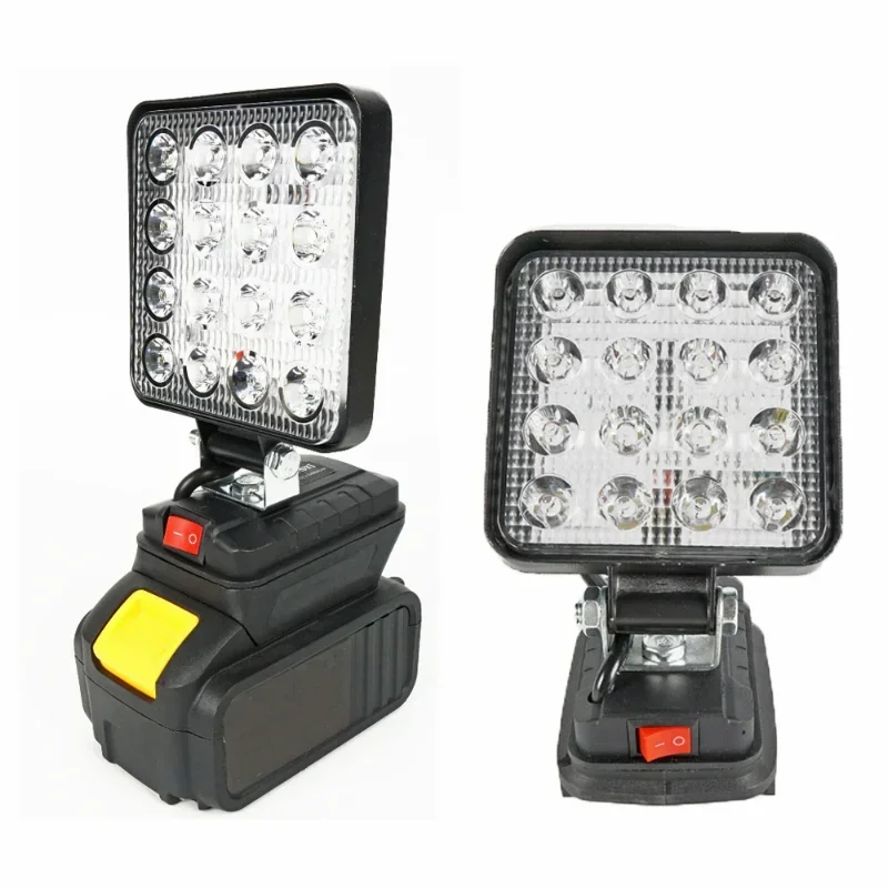 Cordless LED Work Light Flashlight Outdoors Flood Lights Makita DeWalt Milwaukee 18V Lithium Battery Camping Hiking Lighting