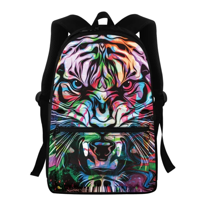 

Рюкзак с принтом Crazy Tiger для подростков, школьные ранцы для мальчиков и девочек, мужской рюкзак для ноутбука, детский школьный рюкзак, 2023