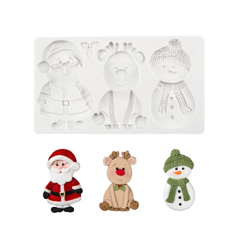 

Christmas Cake Molds, Santa, Snowman, Elk Decoration Mould, DIY Resin Chocolate Fondant Mold, Baking Tools, Accessories