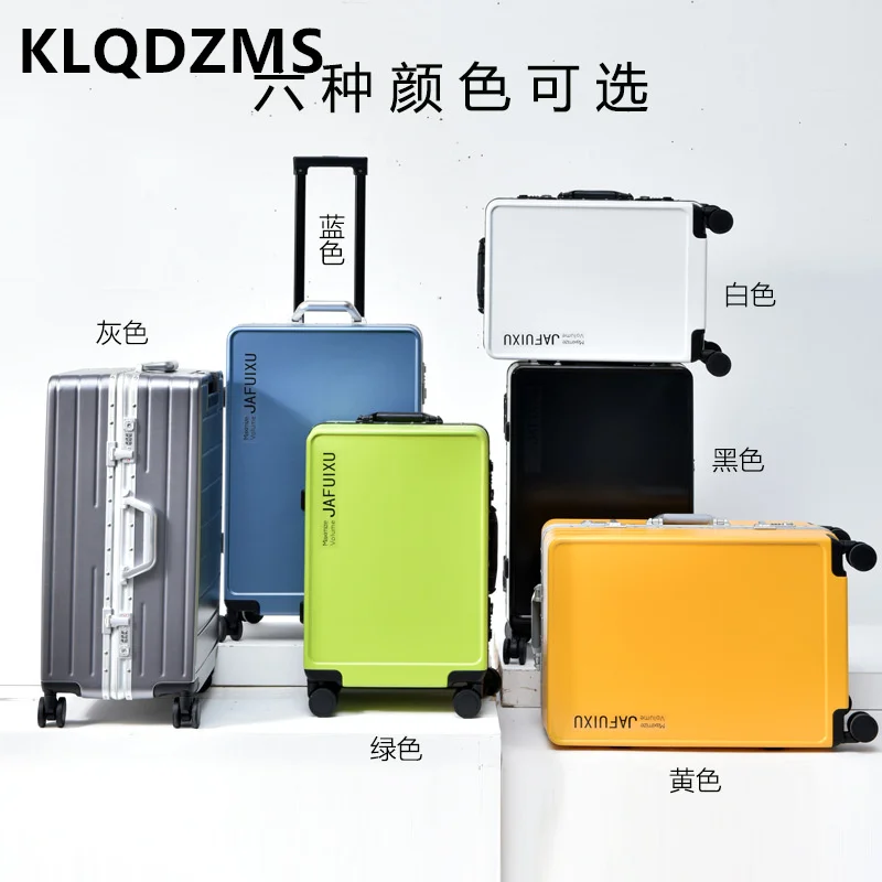 KLQDZMS-무소음 유니버설 바퀴 장착 알루미늄 프레임 남성용, 20 인치, 26 인치, 학생, 비밀번호, 트롤리 케이스