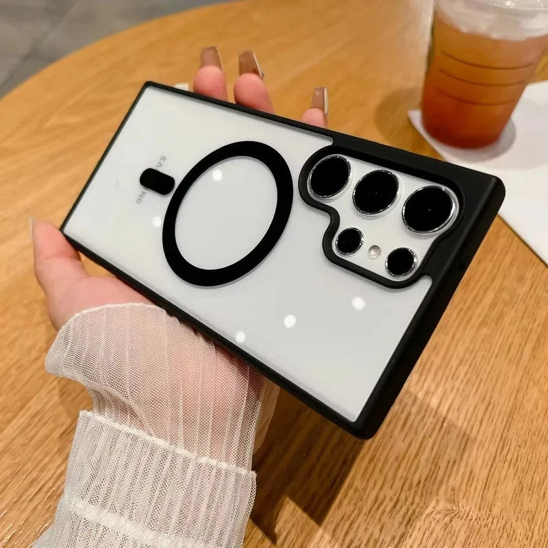 Magnetic Transparent Wireless Charging Phone Case with Matte Finish