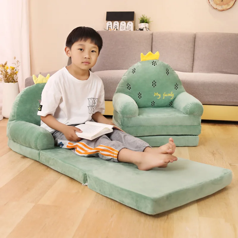 MOMO Children Sofa Cute Cartoon Lazy Folding Small Sofa Bed Girl Princess Baby Toddler Dual-purpose Small Child Seat 2