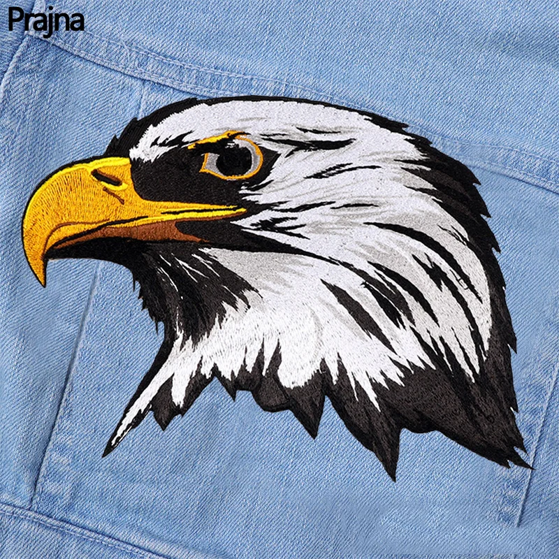 Punk Animal/Embroidery Patch Large Back Patch Iron On Patches For Clothing  DIY Eagle Wolf Patches On Clothes Jeans Sew Appliques