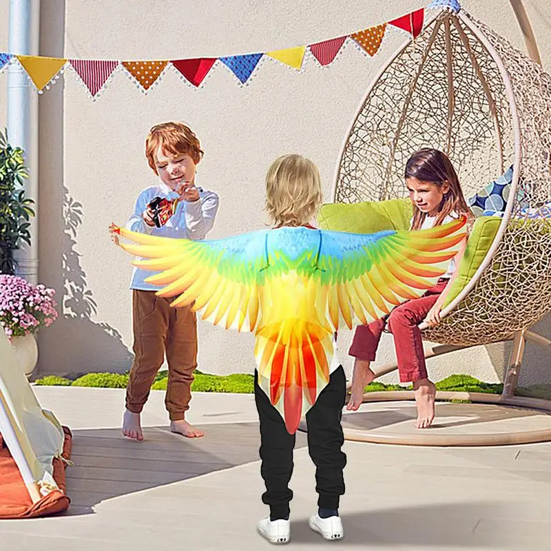 Bird Costume cape and Mask Parrot Wings Cape Dress up Shawl Cloak for Day Festival Masquerade Party Boys Girls