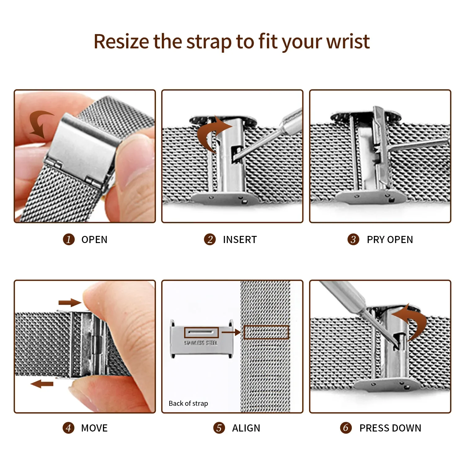 BERNY Watch Strap Stainless Steel Woven strap Easy Replace 18/20/22/24mm Woven Grain Watch Bands Skin Breathable Watch Bracelet