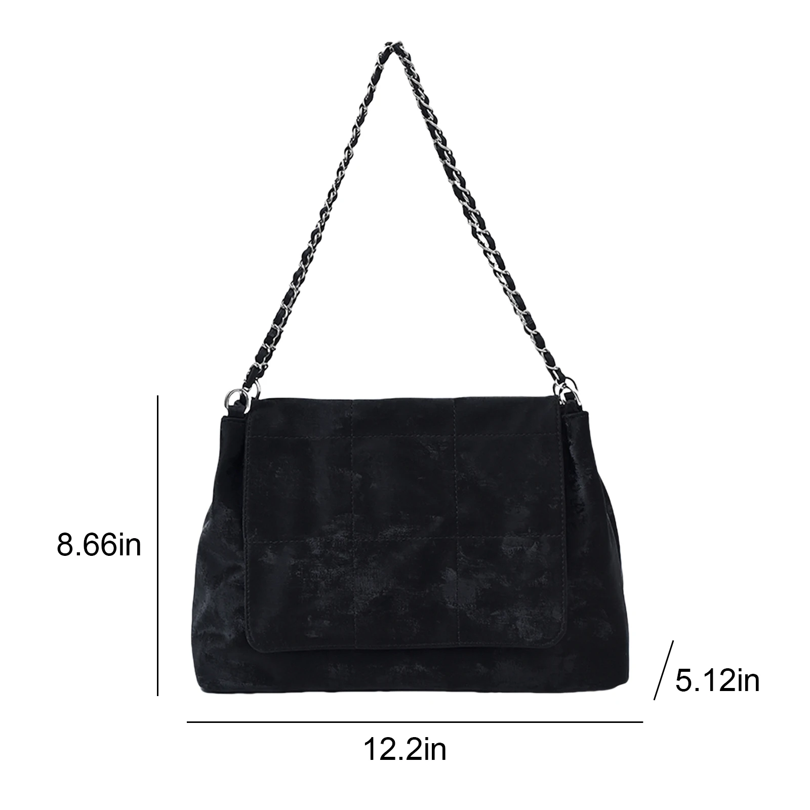 PU Leather Handbags Vintage Underarm Bag with Chain Strap Tote Bag for Women Work Shopping Travel Daily