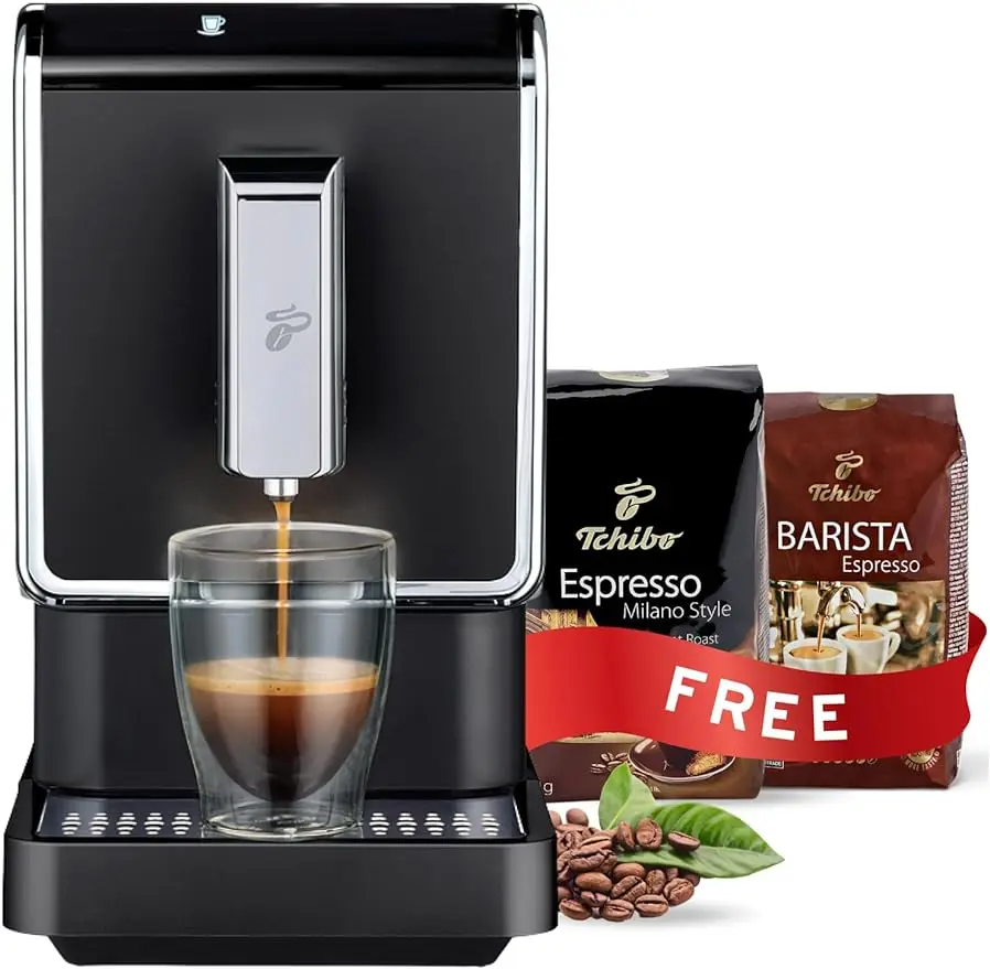

Single Serve Coffee Maker - Automatic Espresso Coffee Machine - Built-in Grinder, No Coffee Pods Needed - Comes with 2 x 17.6