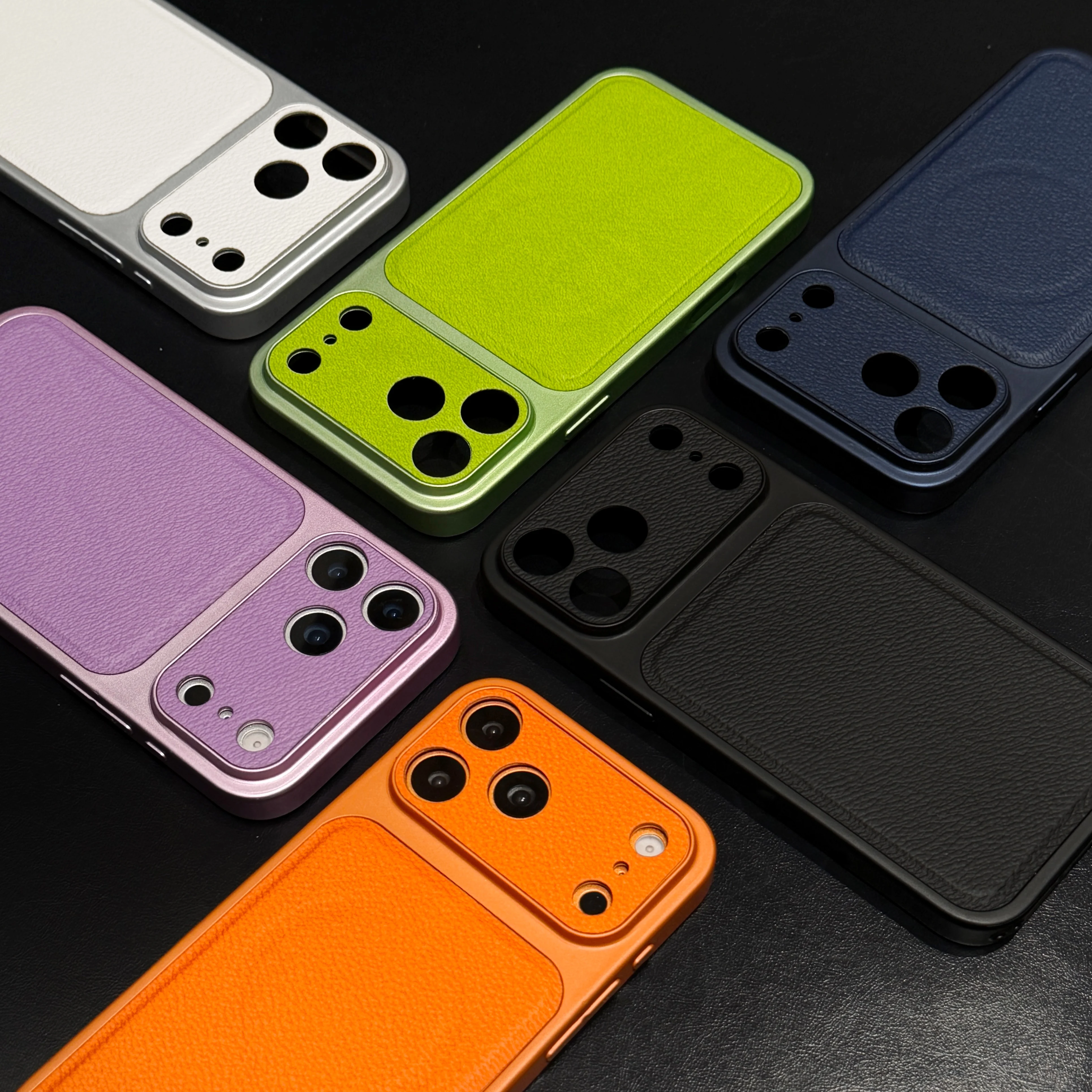 Matte Leather Magnetic Phone Case with Camera Protection and Shockproof Design