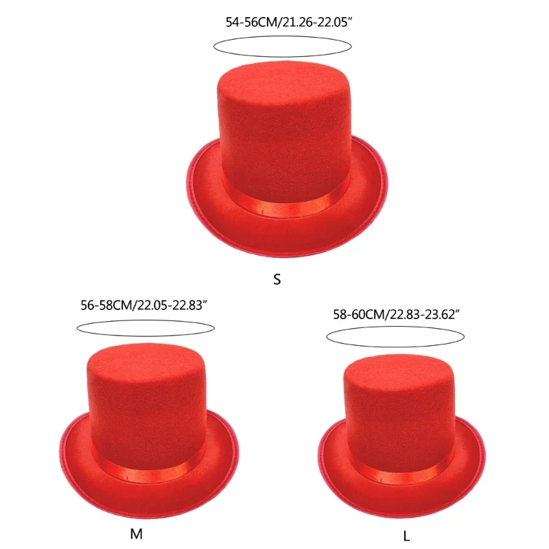 Roll Brims Tall Top Hat for Adult Bowlers Hat Magicians Halloween Party Cosplay Costume Stage Show Headwear