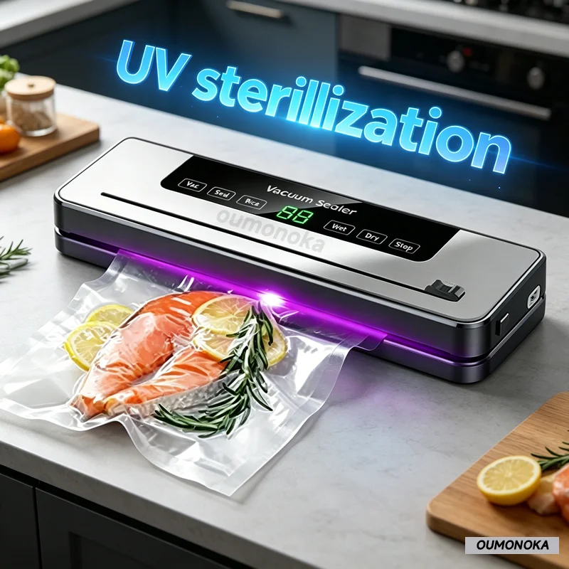 Electric Vacuum packaging machine Food Storage Seal Touch Button Dry/Wet Built-in Cutter Kitchen Food Sealing Vacuum Sealer 1