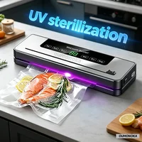 Machine d'emballage sous vide électrique pour aliments, avec bouton tactile, pour usage sec/humide, coupe-sac intégré, scelleuse sous vide pour cuisine 1