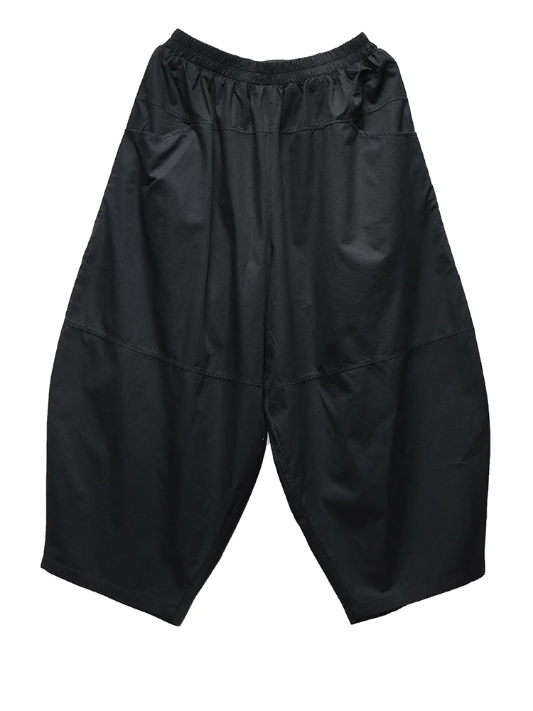 [EAM] High Elastic Waist Black Brief Pocket Casual Harem Pants New Trousers Women Fashion Tide Spring Autumn 20261DJ1385