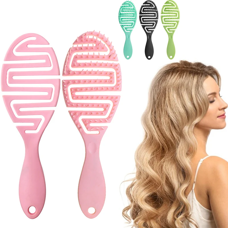 Hollow Out Hair Brush Scalp Massage Combs Hair Styling Detangler Fast