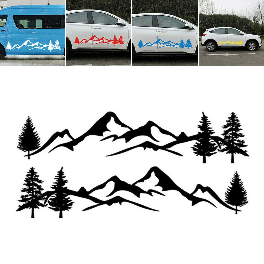 

2Pcs Car Sticker Mountain Decal Tree Forest Sticker Vinyl Graphic Kit For Camper RV Trailer Car Styling Decor Accessories