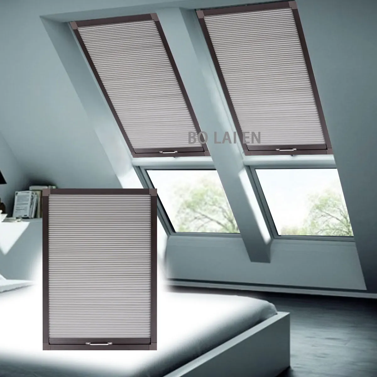 Cellular Shades for Skylight Attic Roof Balcony Cordless