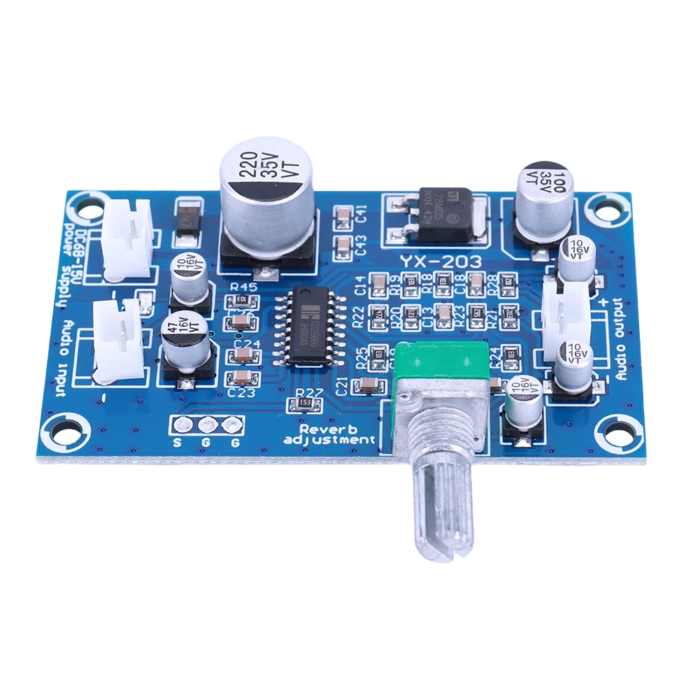 PT2399 Microphone Reverberation Board DC Single Power Supply M65831 Mono Amplifier Preamp Reverb Preamplifier Reverberator