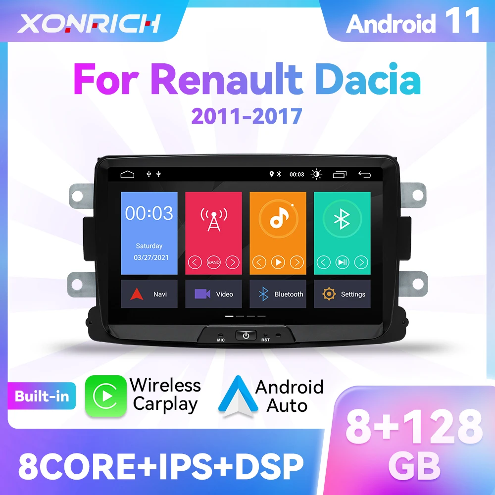 8Gb 128Gb Carplay Android 11 Auto Multimedia Radio Voor Dacia Lodgy