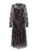 Elegant Sexy Lace Floral Prom Dresses Pleated Long Woman Wedding Party Dress Luxury Long Sleeve Gala Evening Dresses Women 2024 - Image 2