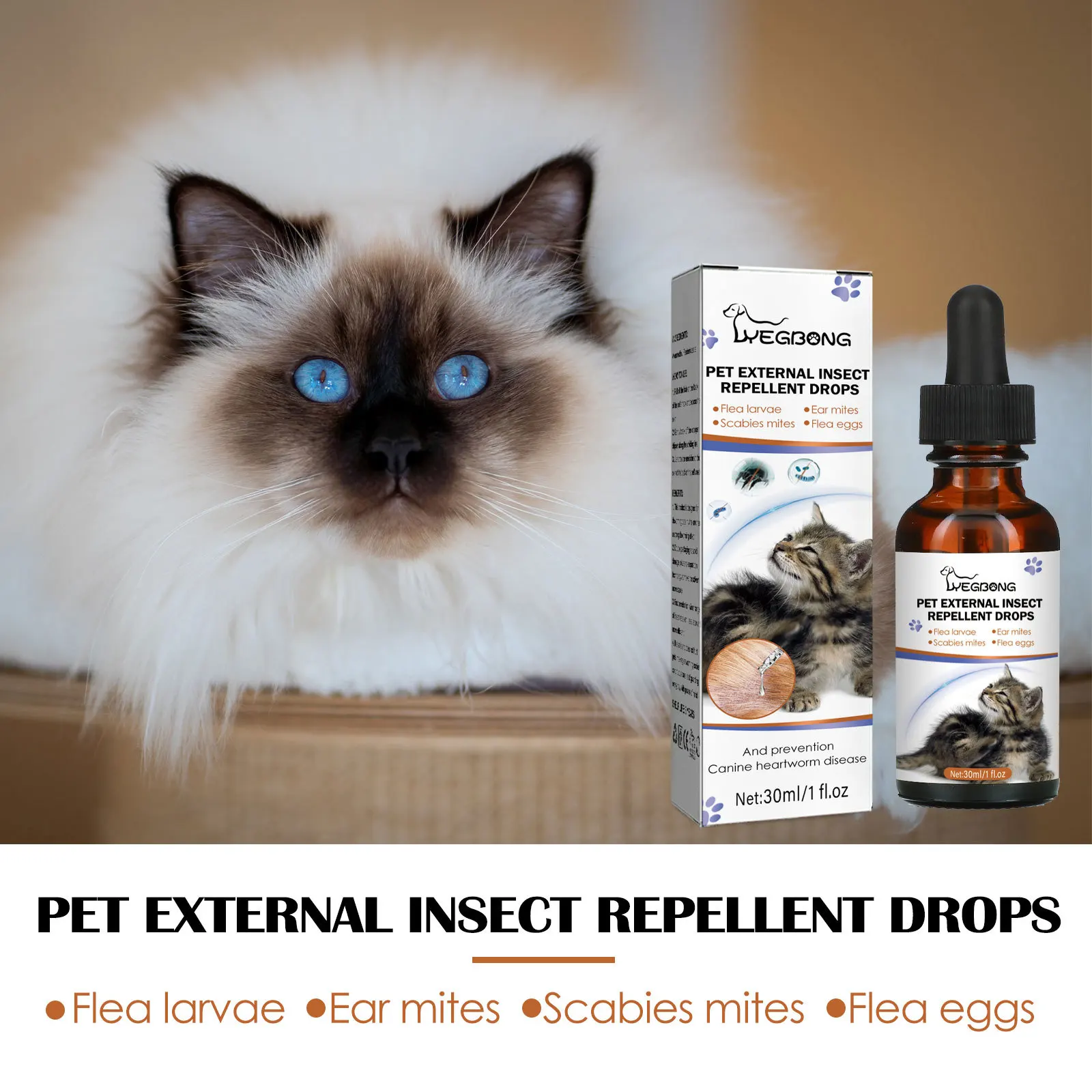 Pet Anti-Flea Drops Mites Insect Repellent for Formula Cats Dogs Flea Removers Flea Lice Killer Spray Anti Itching Care Products