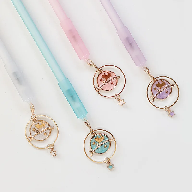 

36 pcs/lot Creative Cat Pendant Gel Pen Cute 0.5mm Black Ink Pens Gift Stationery Office School Supplies Wholesale