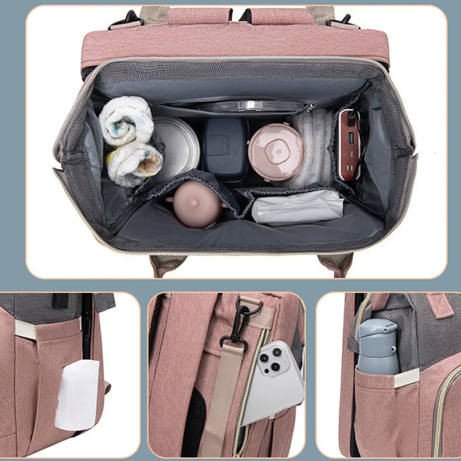 Mommy bag shoulder bag baby diaper folding crib sunshade mosquito net baby stroller hanging travel outdoor shoulder bag travel bag diaper bag maternity bag diaper backpack stroller organizer bags crib storage bag diaper pouch canvas shoulder bag