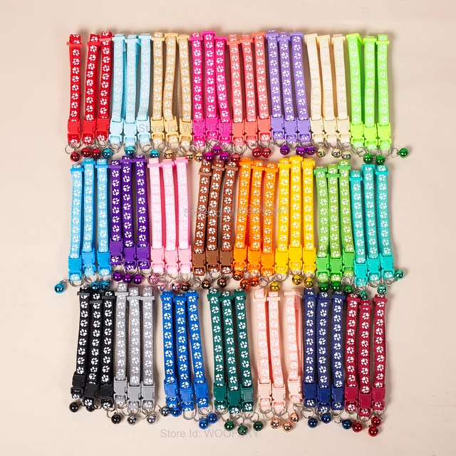 10pcs Colorful Pet Collars with  Bell 23 Different Colors Manufacturers Wholesale Directly Puppy Cat Collar 2