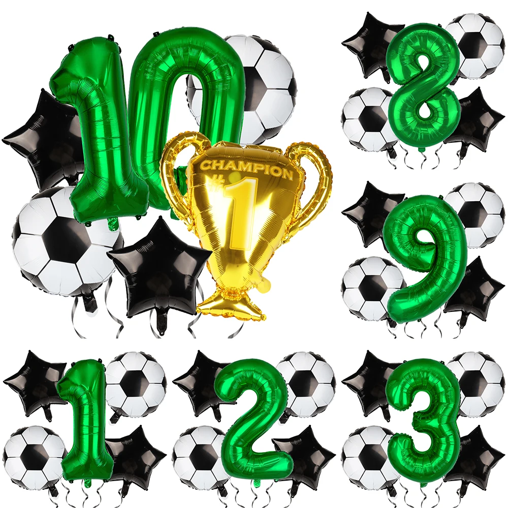 32inch Number Balloon Helium Foil Football Digit Globos Child Kids Gift Happy Birthday Boy Party Supplies Baby Shower Decoration